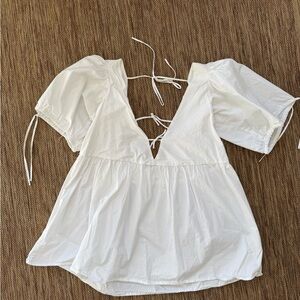 Verge Girl White Tie-Back Blouse